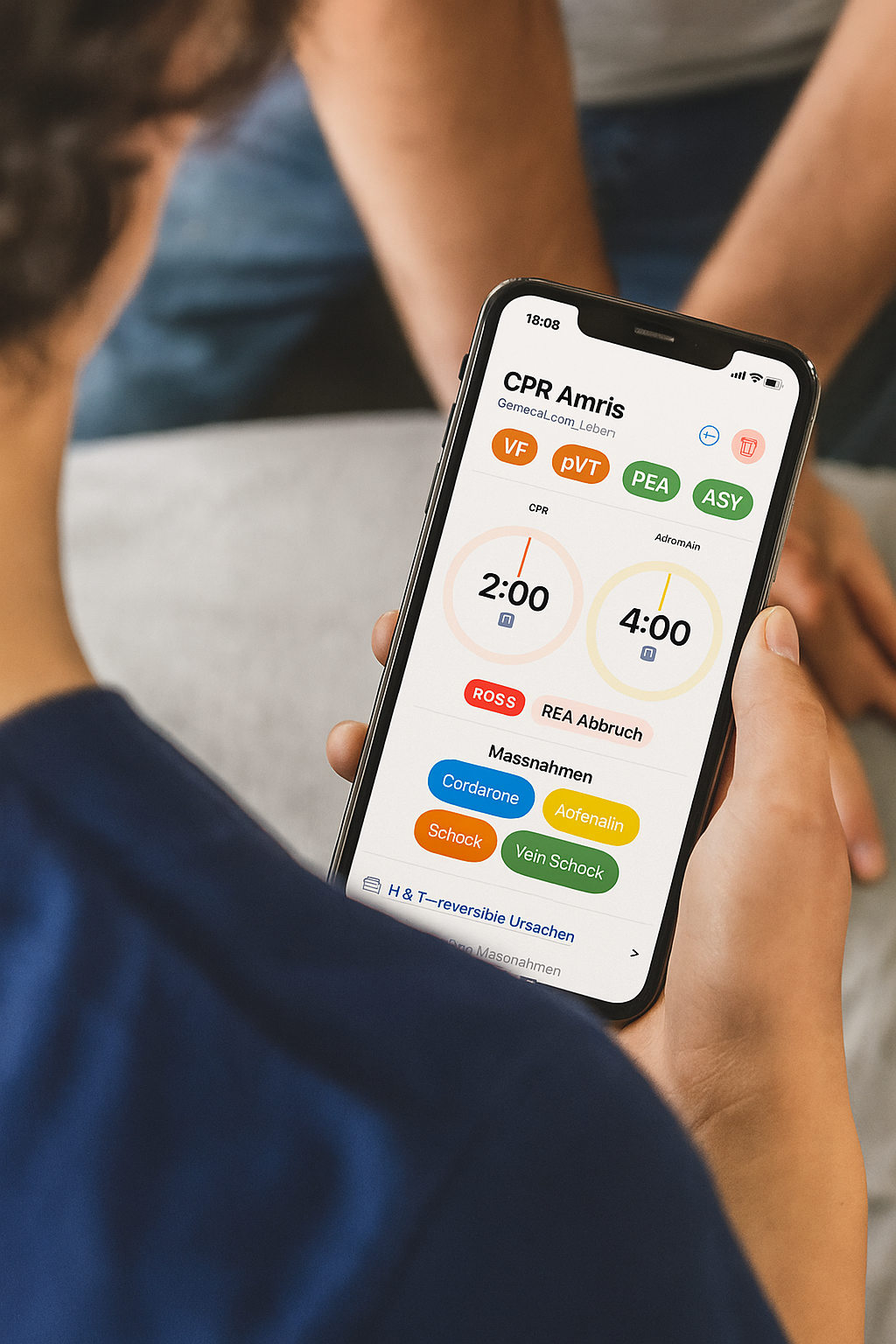 App im Einsatz – Hand mit Smartphone